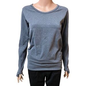 Zyia Active Black Heather Performance Long Sleeve Tee Size Medium